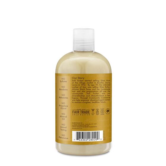 SHEA MOISTURE RAW SHEA BUTTER MOISTURE RETENTION SHAMPOO - delikatny szampon utrzymujący długotrwałe nawilżenie min 3