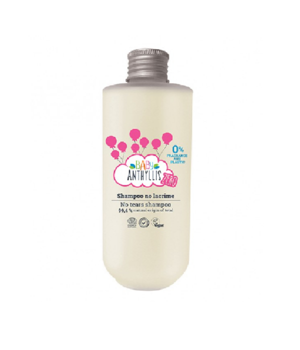 BABY ANTHYLLIS ZERO - bezzapachowy szampon dla dzieci z prebiotykami w szklanym opakowaniu ZERO WASTE