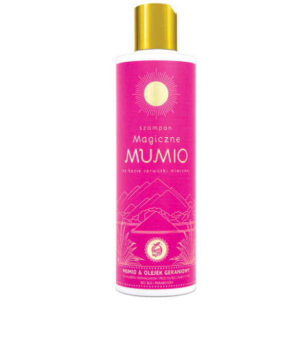 NAMI MAGICZNE MUMIO - delikatny szampon na bazie serwatki mlecznej z mumio i olejkiem geraniowym do włosów bez objętości min 1