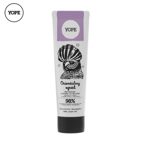 YOPE ORIENTALNY OGRÓD - zestaw: średniej mocy szampon do włosów suchych dodający objętości i odżywka nawilżająca do średnioporowatych i wysokoporowatych włosów