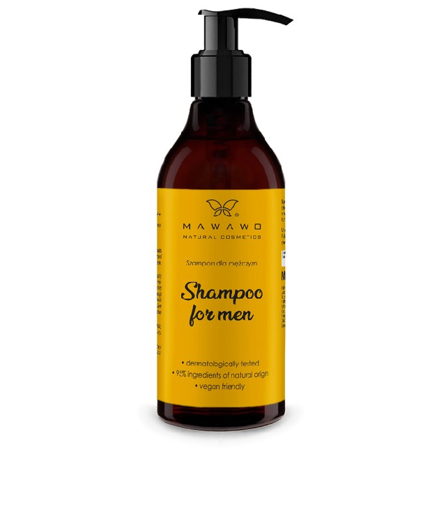 Mawawo łagodny szampon dla mężczyzn z palmą sabałową butelka z dozownikiem 250 ml