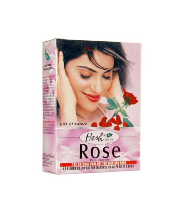 HESH ROSE - puder z płatków róży, delikatny peeling i nawilżająca maseczka DIY na włosy i skórę głowy min 1
