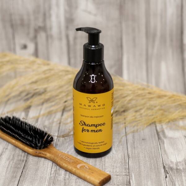 OUTLET* MAWAWO SZAMPON DLA MĘŻCZYZN - delikatny szampon do codziennego stosowania z palmą sabałową min 2