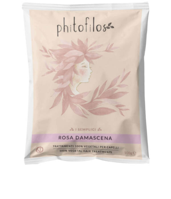 PHITOFILOS ROSA DAMASCENA - puder z płatków róży damasceńskiej, delikatny peeling i ukojenie dla wrażliwej skóry głowy