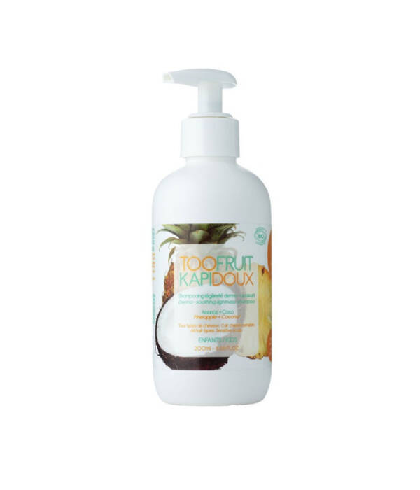 TOOFRUIT KAPIDOUX ANANAS I KOKOS - delikatny szampon dermo-kojący dla dzieci z ekstraktem z ananasa min 1