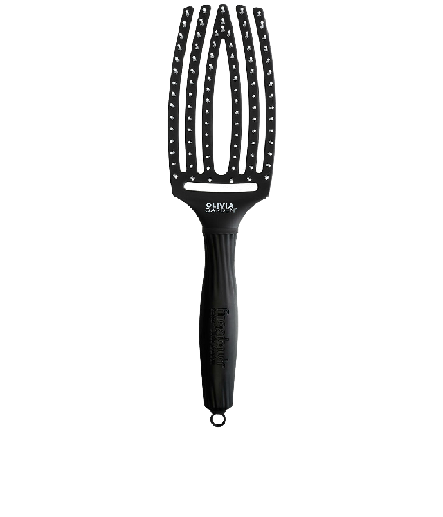 Olivia Garden Finger Brush rozmiar M średnia szczotka do włosów kolor czarny