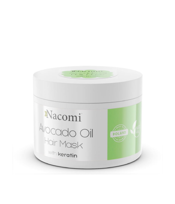 NACOMI AVOCADO OIL HAIR MASK - wzmacniająco-regenerująca maska do włosów PEH z olejem awokado i keratyną min 1