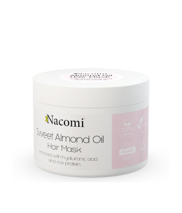 OUTLET* Nacomi - maska do włosów z olejem ze słodkich migdałów, kwasem hialuronowym i proteinami ryżu min 1