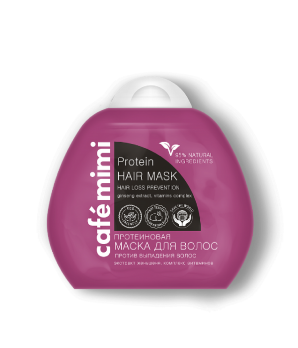 CAFE MIMI PROTEIN HAIR MASK - objętość i porost włosów z żeń-szeniem i kompleksem witamin