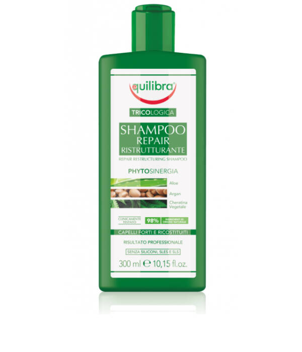 EQUILIBRA TRICOLOGICA RISTRUTTURANTE SHAMPOO - mocny, oczyszczający szampon z aloesem i proteinami ryżu min 1