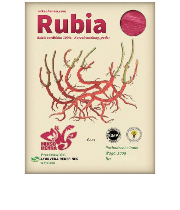 MIKSOHENNA RUBIA - zioła barwiące na kolor truskawkowy i czerwony min 1