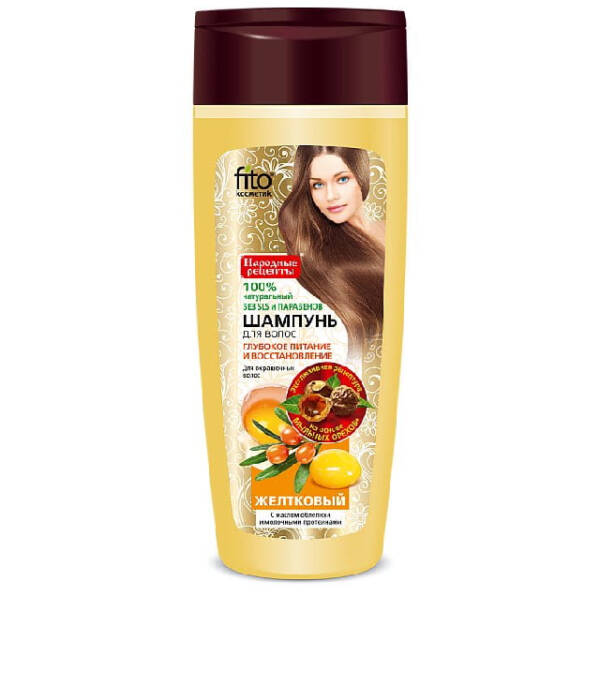 FITOKOSMETIK ŻÓŁTKO - łagodny szampon z proteinami dla witalności i objętości włosów