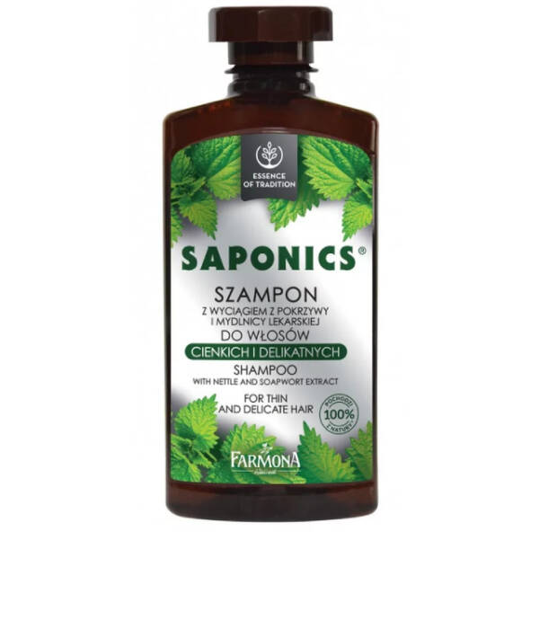FARMONA SAPONICS - mocny, oczyszczający szampon do przetłuszczającej się skóry głowy, ze skłonnością do łupieżu z wyciągiem z mydlnicy lekarskiej i pokrzywą