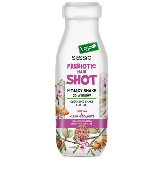 Sessio Prebiotic Hair Shot shake myjące z mlekiem migałowym 350 g