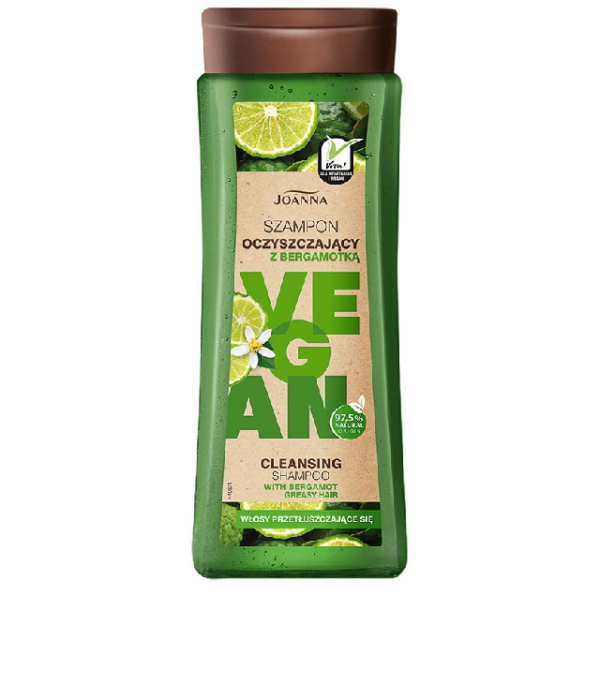 JOANNA VEGAN - średniej mocy szampon do przetłuszczającej się skóry głowy z ekstraktem z bergamotki