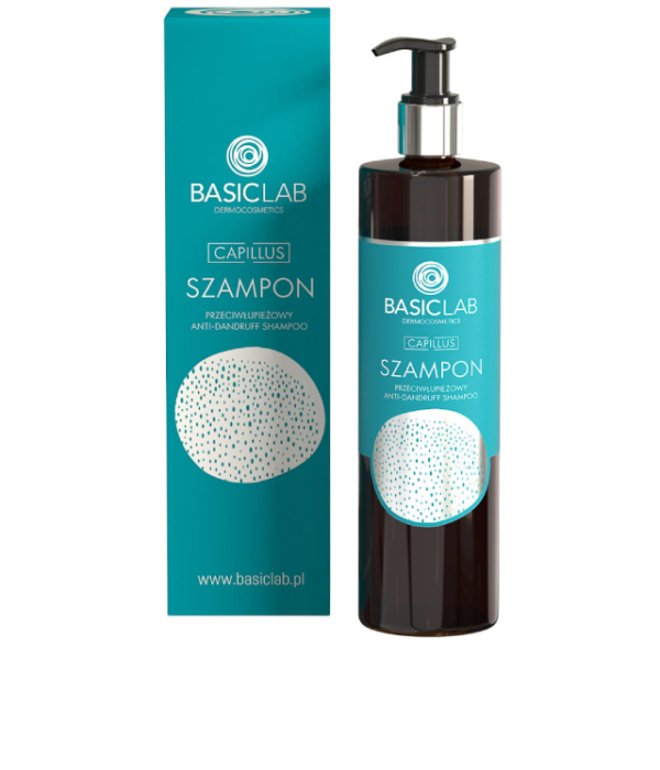 BASICLAB CAPILLUS - średniej mocy szampon przeciwłupieżowy z tendencją do przetłuszczania pobudzający wzrost włosów z ekstraktami ziołowymi min 1