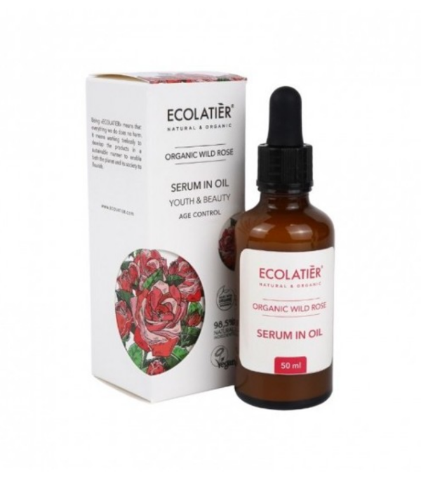 ECOLATIER ORGANIC WILD ROSE - serum do twarzy z ekstraktem z kwiatów róży stulistnej
