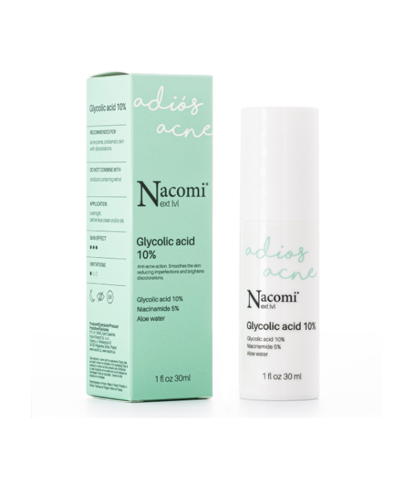 NACOMI NEXT LEVEL GLYCOLIC ACID 10% - złuszczające serum do twarzy z kwasem glikolowym 10%