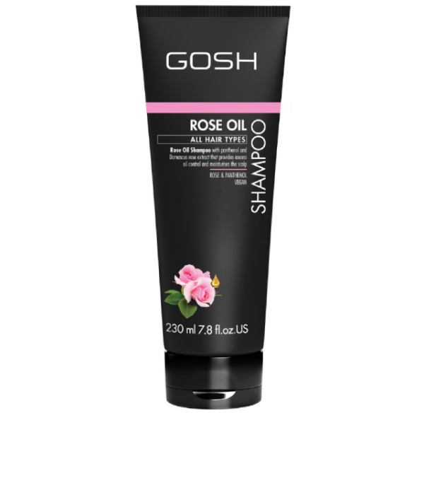 GOSH ROSE OIL - oczyszczający szampon do włosów z ekstraktem z róży damasceńskiej