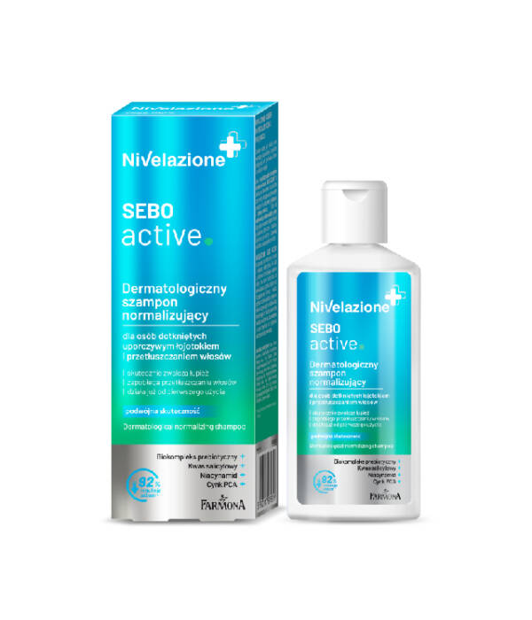 NIVELAZIONE Sebo Active - mocny, oczyszczający szampon dermatologiczny normalizujący przeciwłupieżowy min 1