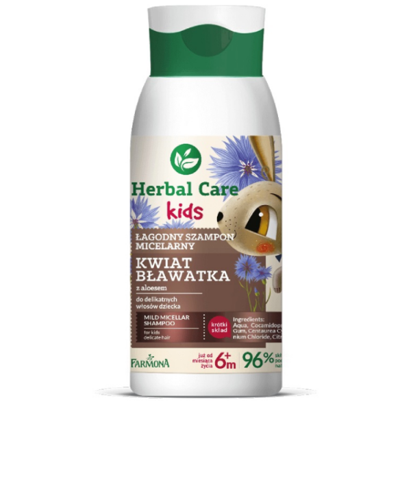 OUTLET* FARMONA HERBAL KIDS – łagodny szampon micelarny z kwiatem bławatka od 6 miesiąca życia