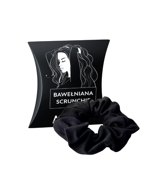 ANWEN Bawełniana Scrunchie - gumka do włosów w kolorze czarnym