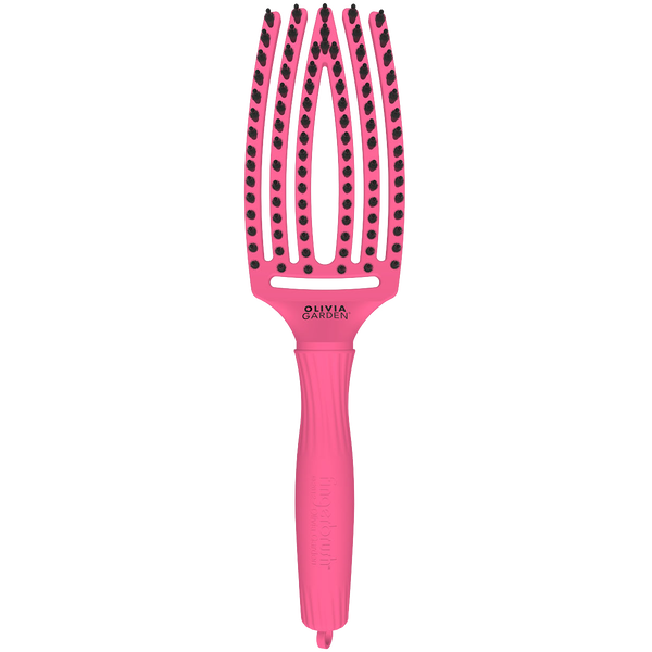 OLIVIA GARDEN FINGER BRUSH COMBO M z włosiem dzika HOT PINK - średnia szczotka do rozczesywania i masażu