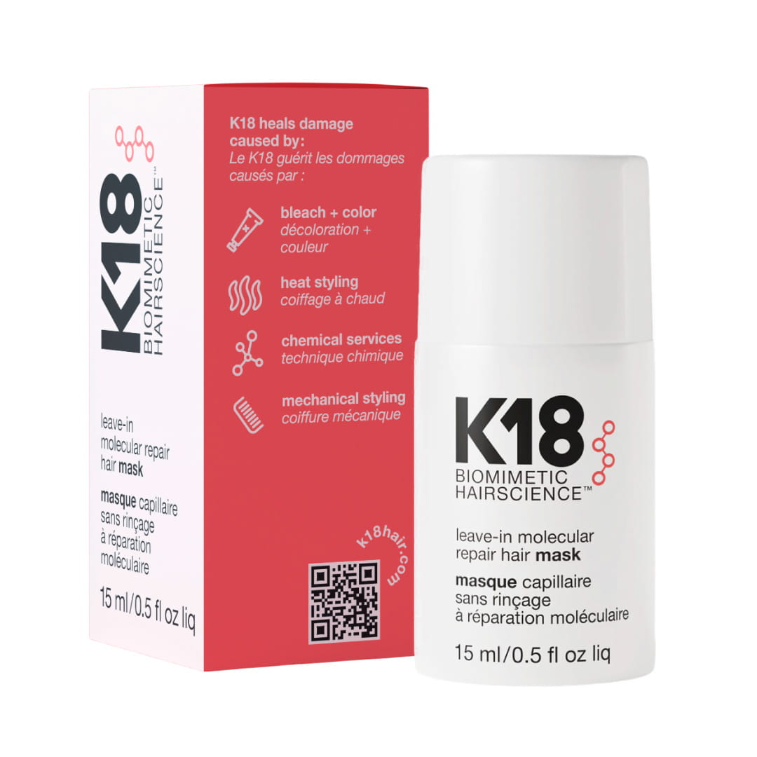 K18 molekularna maska regenerująca do włosów bez spłukiwania, 15 ml