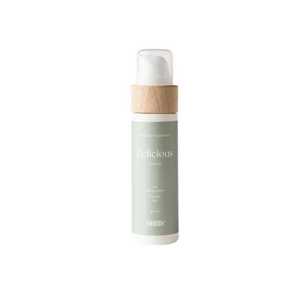 Anwen Delicious Travel Set – nawilżający żel pod prysznic Pistachio & Gardenia 100 ml