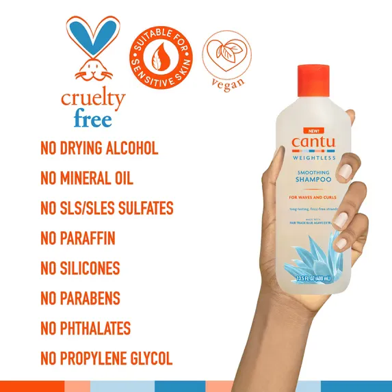 Cantu Weightless Smoothing Shampoo – wygładzający szampon do fal i loków 400 ml