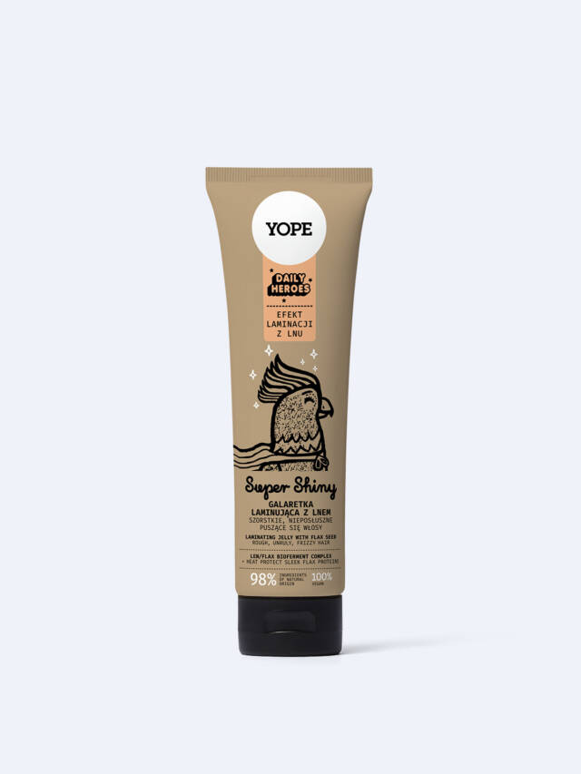 YOPE Super Shiny – galaretka laminująca do włosów puszących się i szorstkich 140 ml