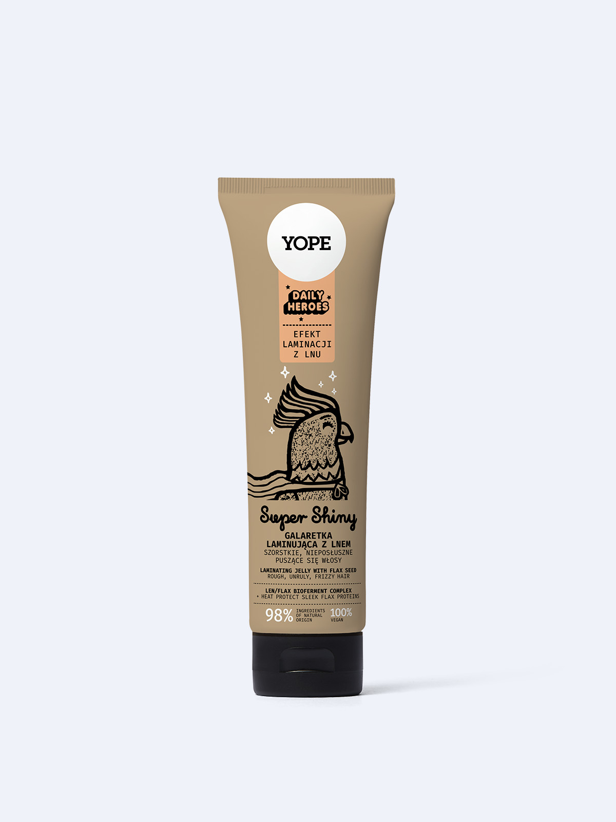 YOPE Super Shiny – galaretka laminująca do włosów puszących się i szorstkich 140 ml