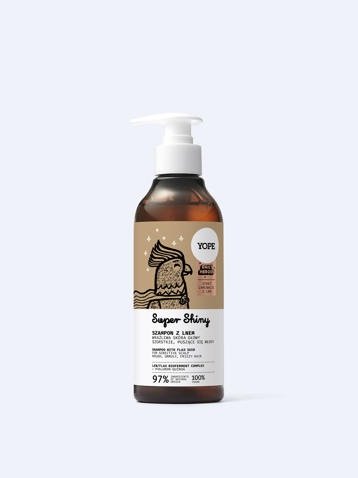 YOPE Super Shiny – wygładzający szampon do włosów puszących się i szorstkich 300 ml